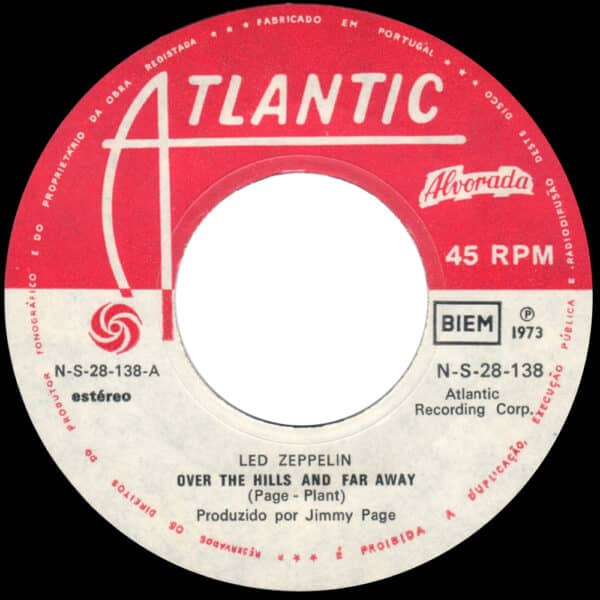 Single <br>Portugal (N-S-28-138) <br>Over The Hills and Far Away / Dancing Days (Promo) - Image 3