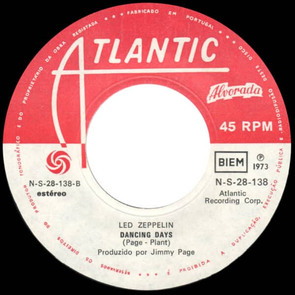 Single <br>Portugal (N-S-28-138) <br>Over The Hills and Far Away / Dancing Days (Promo) - Image 4