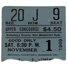 Concert Ticket <br>1969.11.01 <br>Syracuse, NY