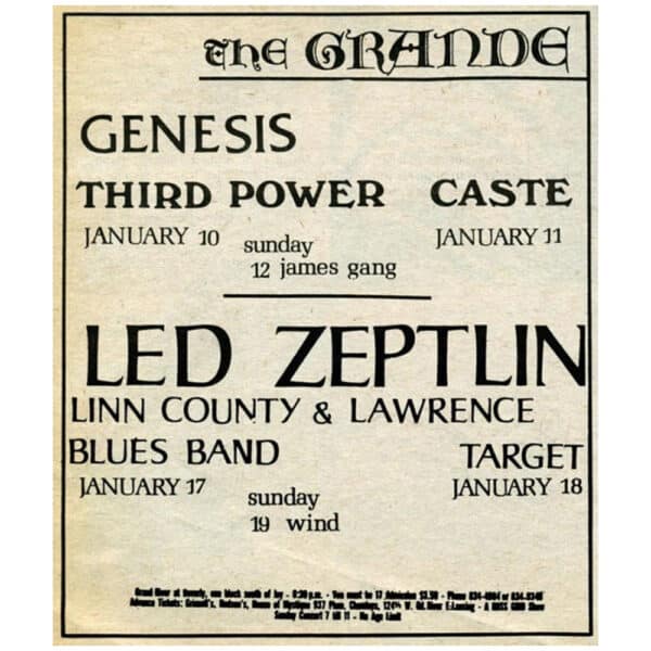 Concert Advertisement <br>1969.05.16 <br>Detroit, MI (Ad)