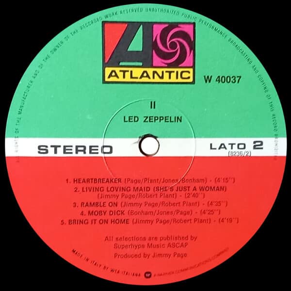 LP <br>Led Zeppelin II <br>Italy (W 40037) - Image 4