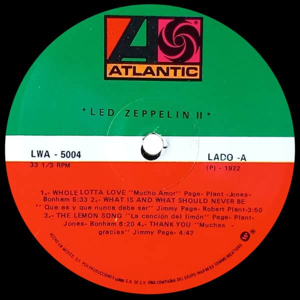 LP <br>Led Zeppelin II <br>Mexico (LWA 5004) - Image 3
