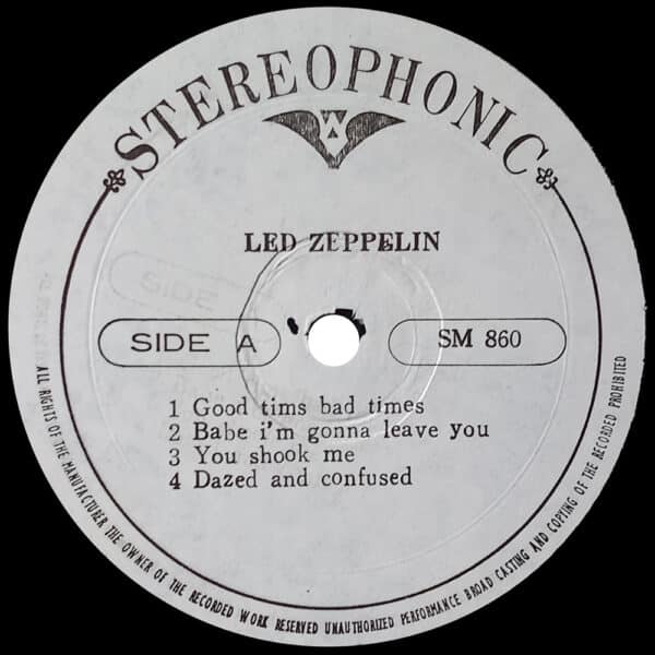LP <br>Led Zeppelin <br>South Korea (SM 860) #2 - Image 3