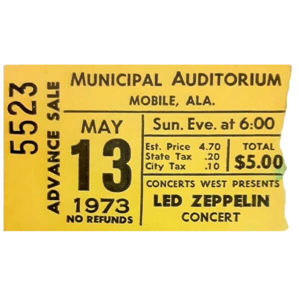 Concert Ticket <br>1973.05.13 <br>Mobile, AL