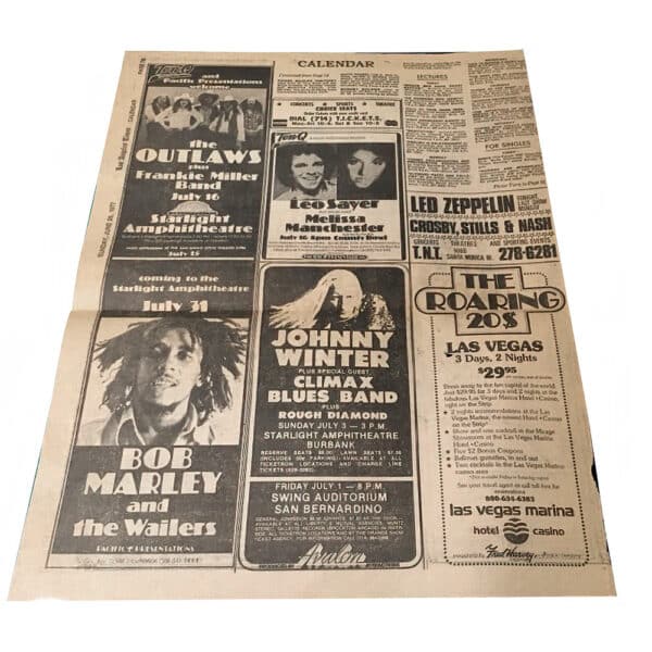 Concert Advertisement <br>1977.06.26 <br>Los Angeles, CA (Ad) - Image 2