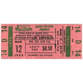 Concert Ticket <br>1975.03.12 <br>Long Beach, CA