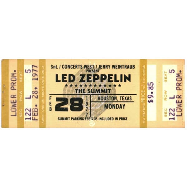Concert Ticket <br>1977.05.21 <br>Houston, TX