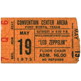 Concert Ticket <br>1973.05.19 <br>Fort Worth, TX