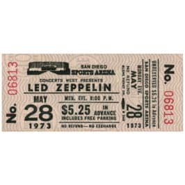 Concert Ticket <br>1973.05.28 <br>San Diego, CA