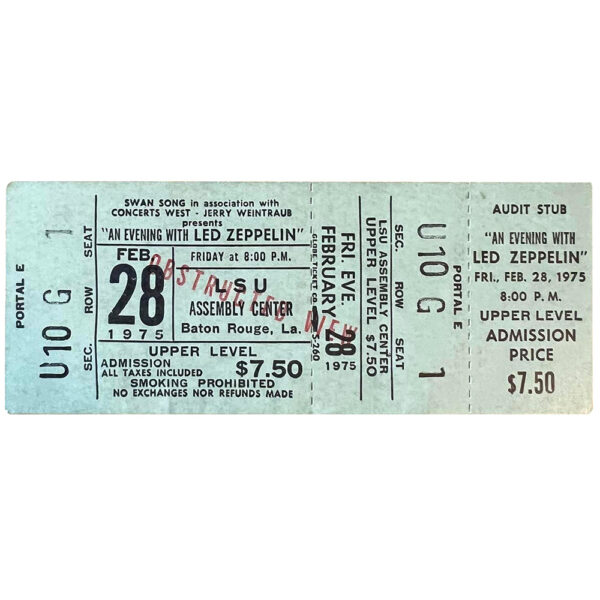 Concert Ticket <br>1975.02.28 <br>Baton Rouge, LA