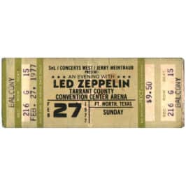 Concert Ticket <br>1977.05.22 <br>Fort Worth, TX