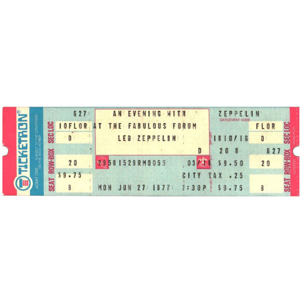 Concert Ticket <br>1977.06.27 <br>Los Angeles, CA