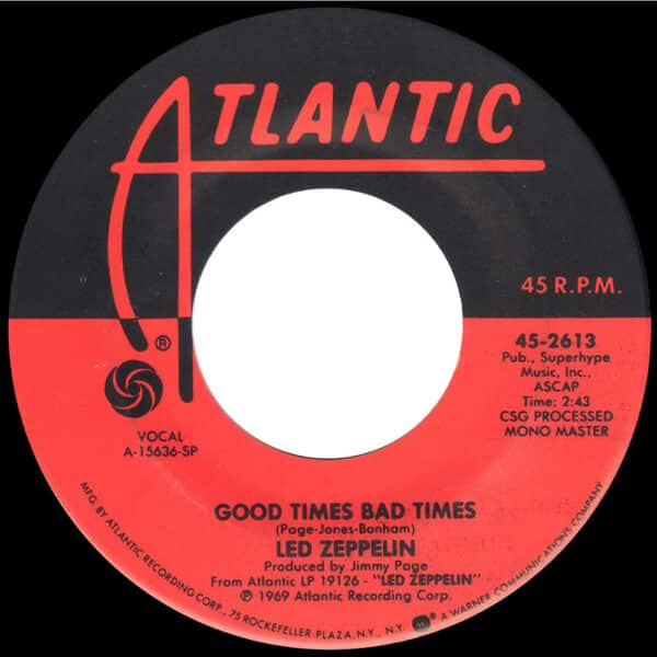 Single <br>Israel (45-2613) <br>Good Times Bad Times / Communication Breakdown (Promo #1) - Image 2