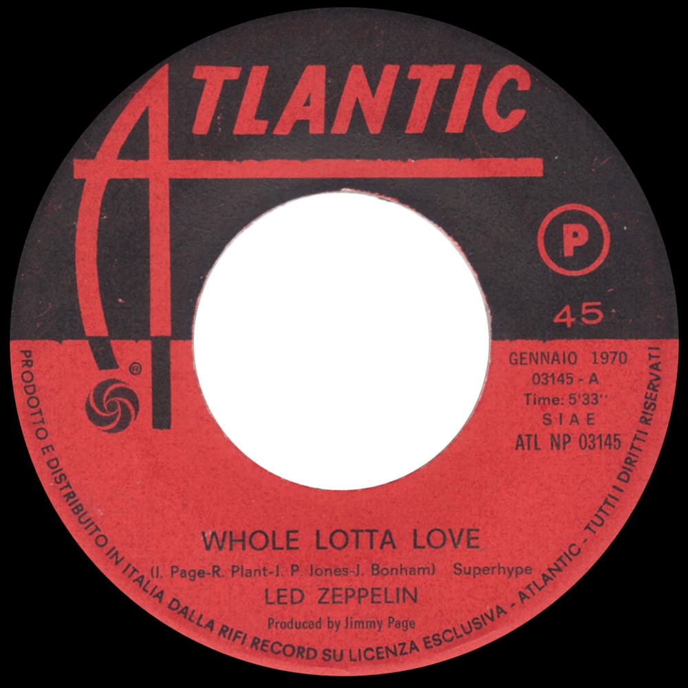 Single <br>Italy (ATL NP 03145) <br>Whole Lotta Love / Living Loving Maid (#6) - Image 3