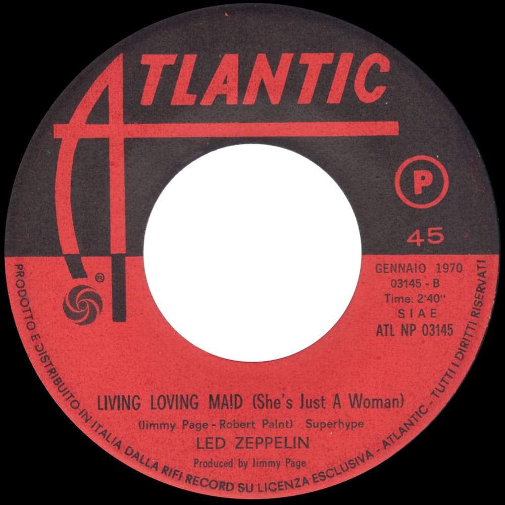 Single <br>Italy (ATL NP 03145) <br>Whole Lotta Love / Living Loving Maid (#6) - Image 4