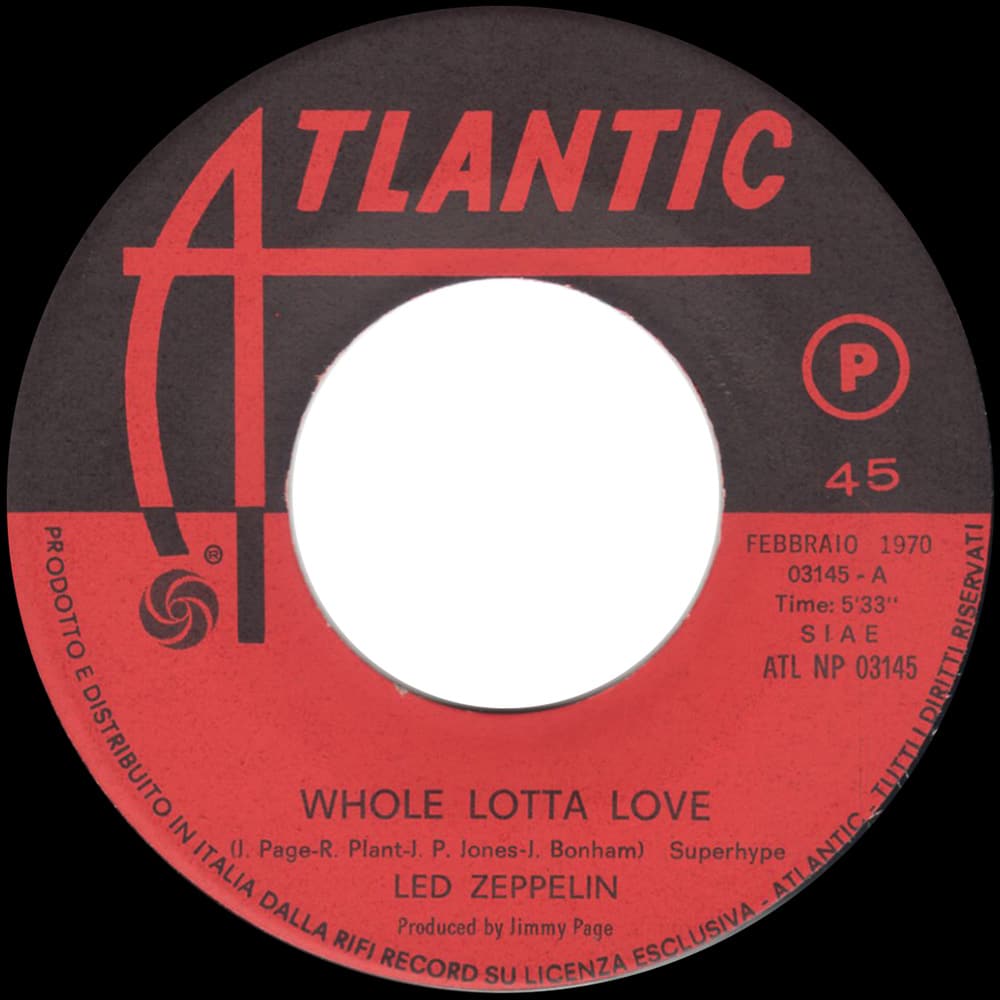 Single <br>Italy (ATL NP 03145) <br>Whole Lotta Love / Living Loving Maid (#7) - Image 3