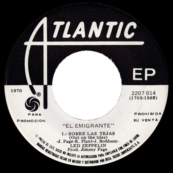 Single <br>Mexico (2207 014) <br>Immigrant Song/Tangerine/Out on the Tiles (Promo) - Image 4