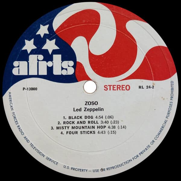 LP <br>Led Zeppelin IV <br>USA, AFRTS (RL 24-2) - Image 2