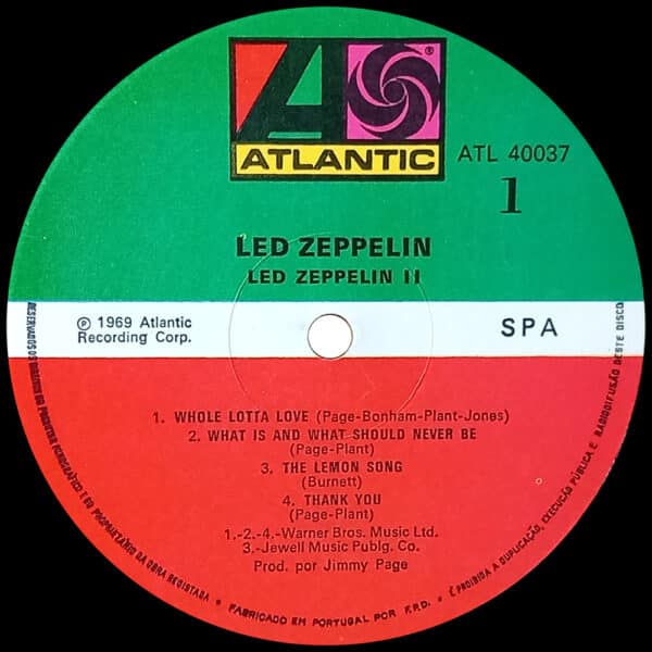 LP <br>Led Zeppelin II <br>Portugal (ATL 40037) - Image 3
