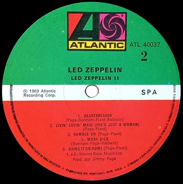 LP <br>Led Zeppelin II <br>Portugal (ATL 40037) - Image 4