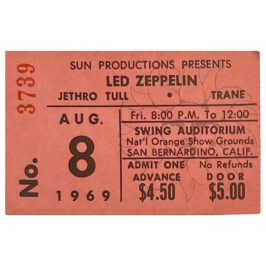 Concert Ticket <br>1969.08.08 <br>San Bernardino, CA