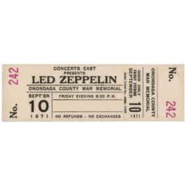 Concert Ticket <br>1971.09.10 <br>Syracuse, NY