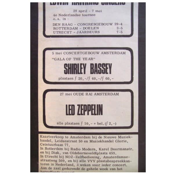 Concert Advertisement <br>1972.05.27 <br> Amsterdam, NL (Ad) - Image 2