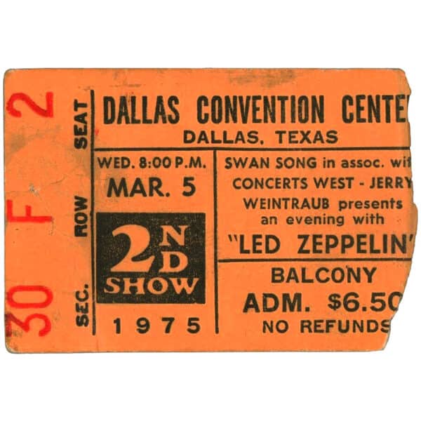 Concert Ticket <br>1975.03.05 <br>Dallas, TX
