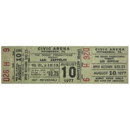 Concert Ticket <br>1977.08.10 <br>Pittsburgh, PA