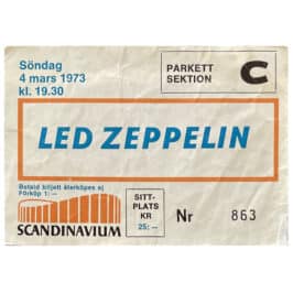 Concert Ticket <br>1973.03.04 <br>Gothenburg SE