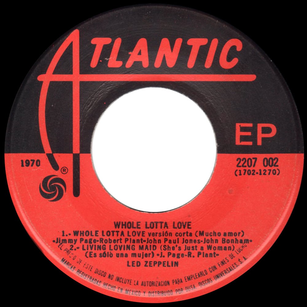 Single <br>Mexico (2207 002) <br>Whole Lotta Love / Living Loving Maid / Heartbreaker (#2) - Image 3