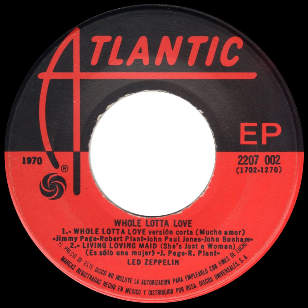 Single <br>Mexico (2207 002) <br>Whole Lotta Love / Living Loving Maid / Heartbreaker (#2) - Image 4