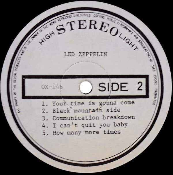 LP <br>Led Zeppelin <br>South Korea (OX-146) - Image 4