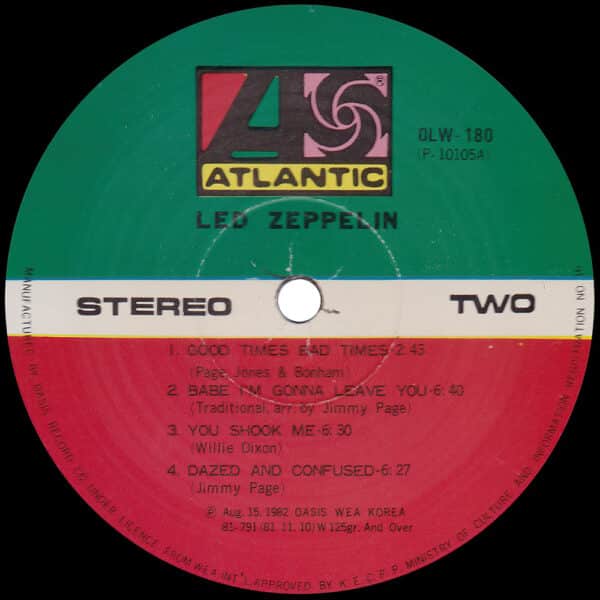 LP <br>Led Zeppelin <br>South Korea (OLW-180) #3 - Image 4