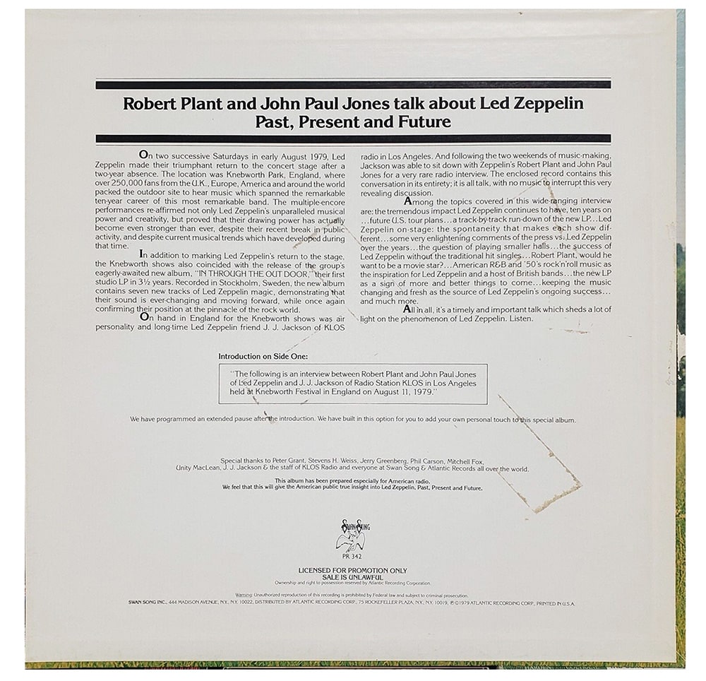 LP <br>Past, Present and Future <br>USA (PR 342) Sleeve Only, Promo #4 - Image 3