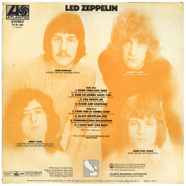 LP <br>Led Zeppelin <br>South Korea (OLW-180) #2 - Image 2