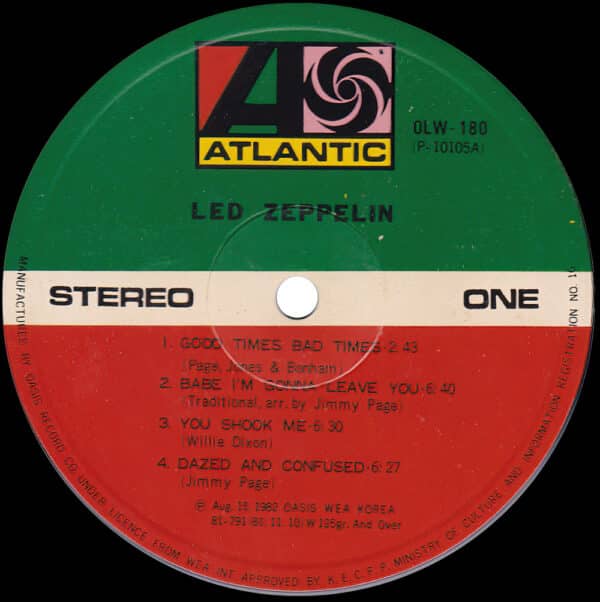 LP <br>Led Zeppelin <br>South Korea (OLW-180) #2 - Image 3