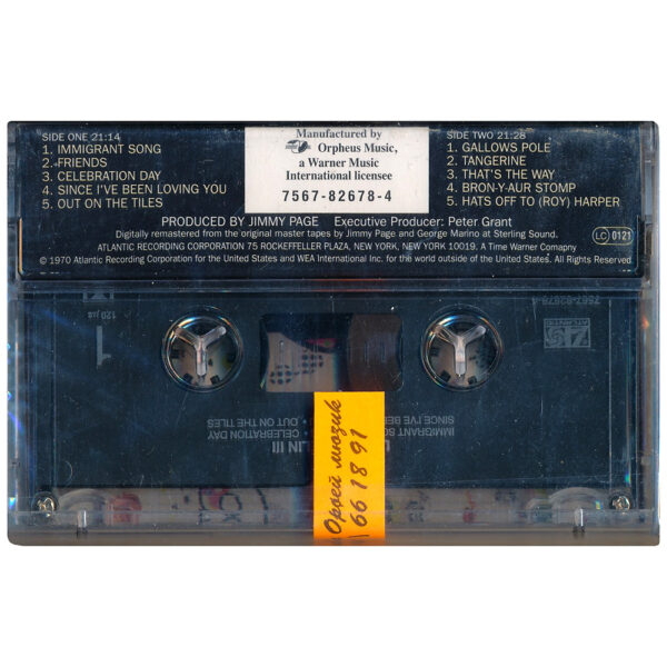 Cassette <br>Led Zeppelin III <br>Bulgaria (7567-82678-4) - Image 2