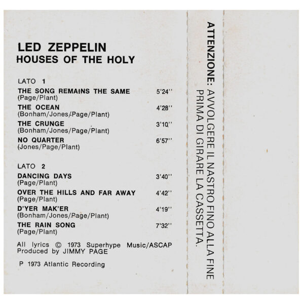 Cassette <br>Houses of the Holy <br>Italy (W 450014) - Image 3