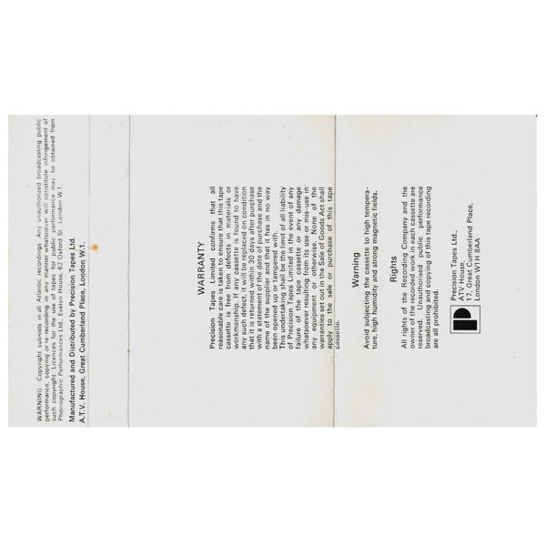 Cassette <br>Led Zeppelin II <br>UK (ZCK4 40037) - Image 3