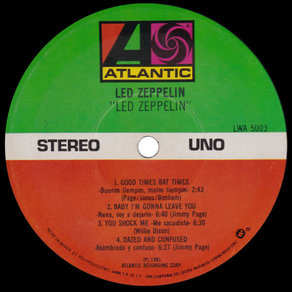 LP <br>Led Zeppelin <br>Mexico (LWA-5003) #6 - Image 3