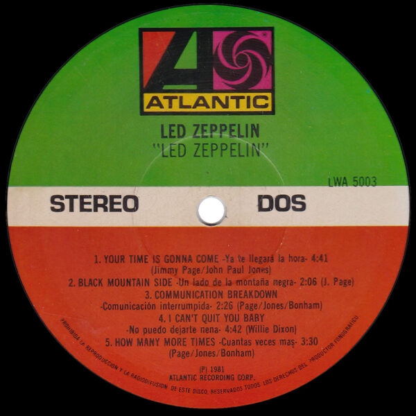 LP <br>Led Zeppelin <br>Mexico (LWA-5003) #6 - Image 4