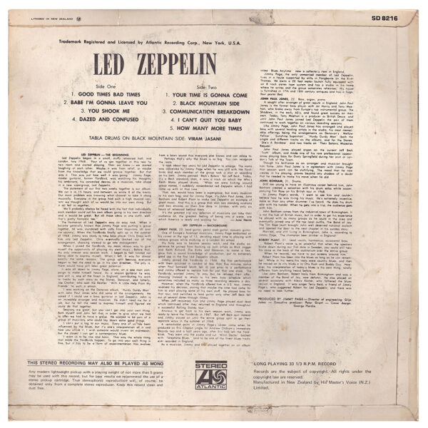 LP <br>Led Zeppelin <br>New Zealand (SD 8216) #1 - Image 2