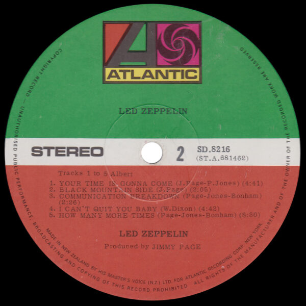 LP <br>Led Zeppelin <br>New Zealand (SD 8216) #1 - Image 4
