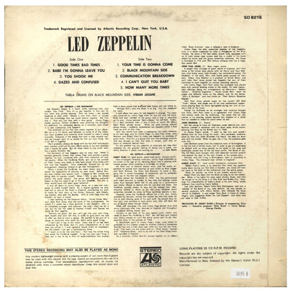 LP <br>Led Zeppelin <br>New Zealand (SD 8216) #2 - Image 2
