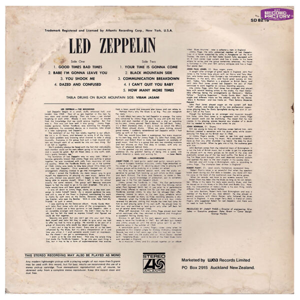 LP <br>Led Zeppelin <br>New Zealand (SD 8216) #3 - Image 2