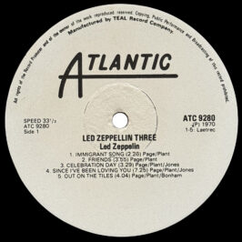 LP <br>Led Zeppelin III <br>Rhodesia (ATC 9280) Promo