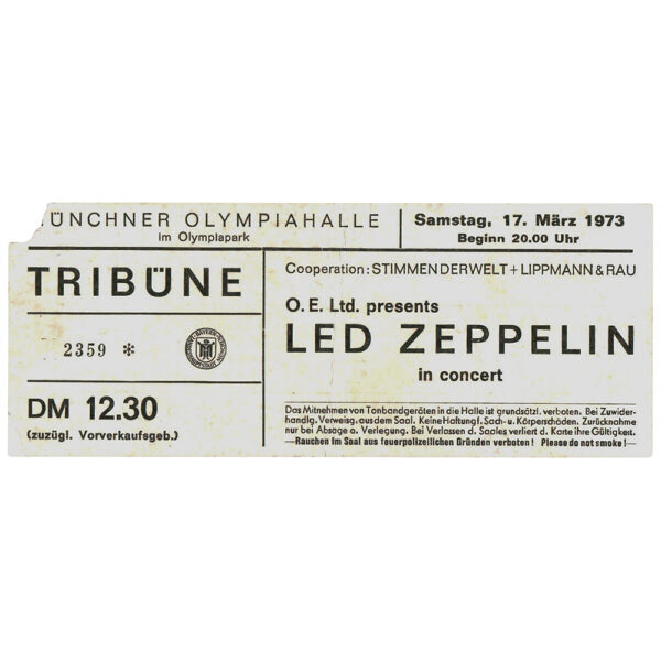 Concert Ticket <br>1973.03.17 <br>Munich, DE