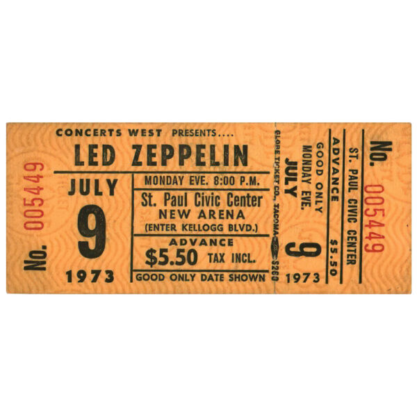 Concert Ticket <br>1973.07.09 <br>St. Paul, MN