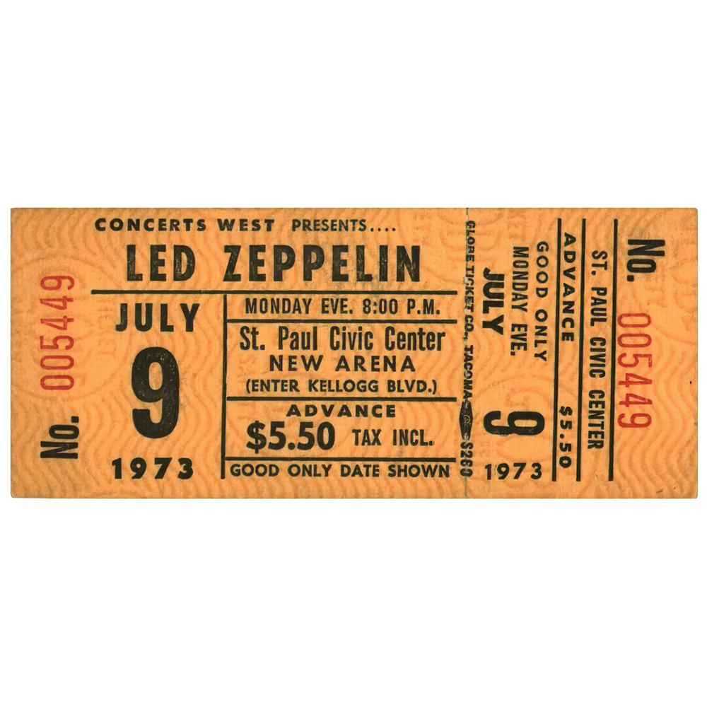 Concert Ticket <br>1973.07.09 <br>St. Paul, MN